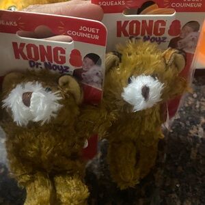 Kong Brown Plush Squeaky Dog Toy 2 in 1 lot